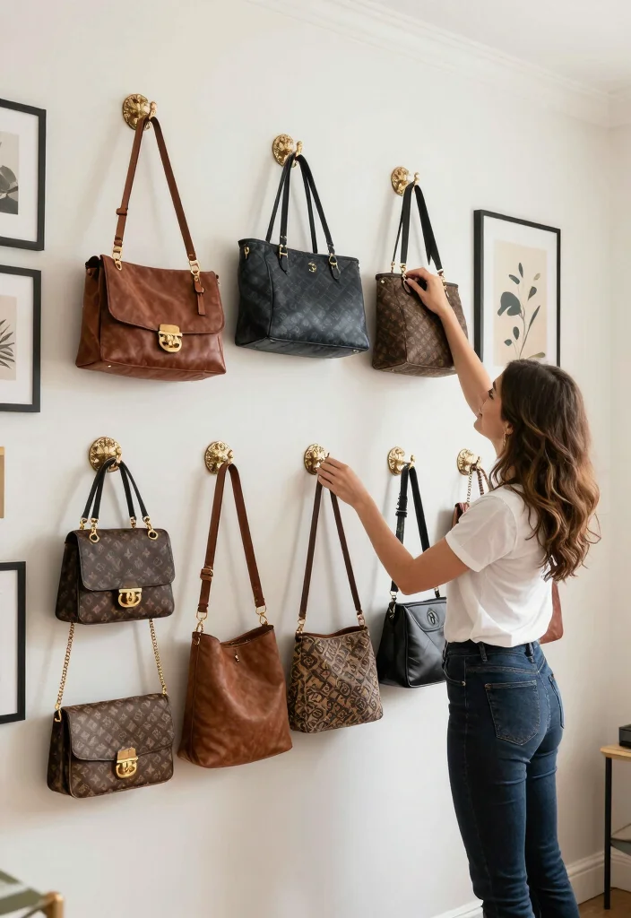 10 Bedroom Bag Display Ideas for Stylish Storage 10. Creative Wall Art Displays 0