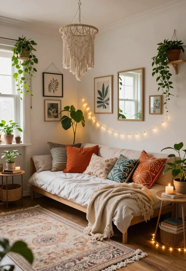 10 Futon Bedroom Ideas for Flexible Small Spaces 1. Chic Bohemian Retreat 0