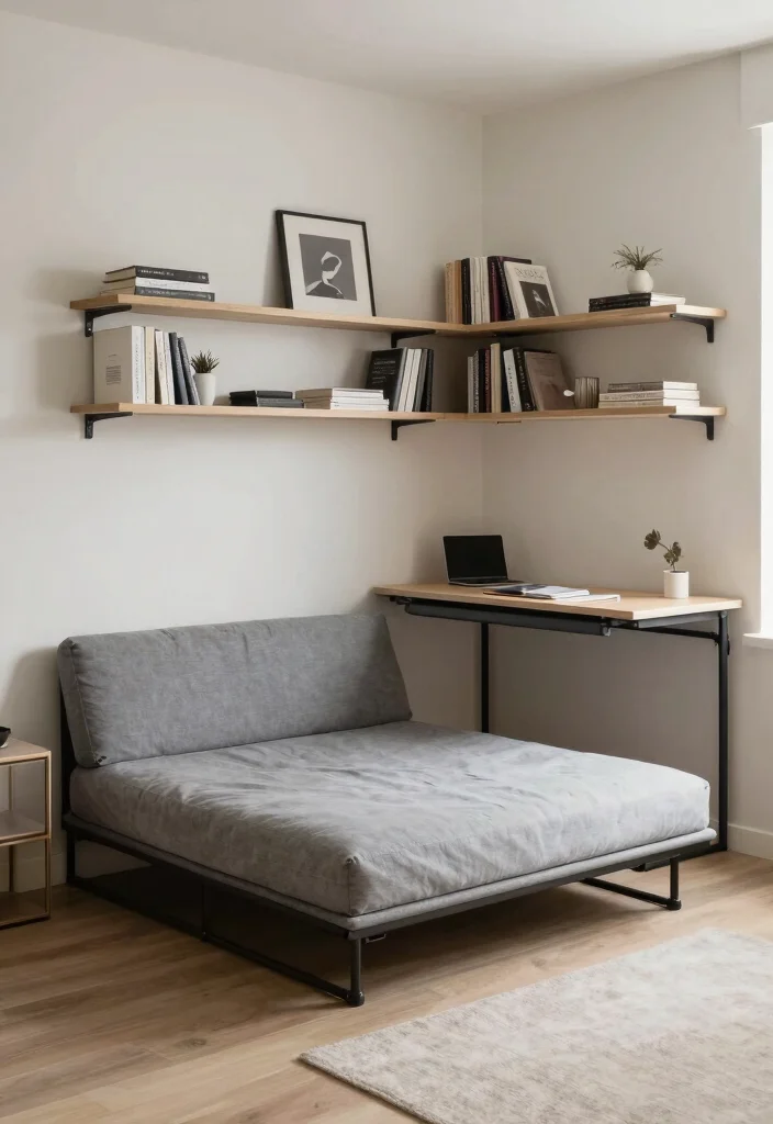 10 Futon Bedroom Ideas for Flexible Small Spaces 6. Multi Functional Space 0
