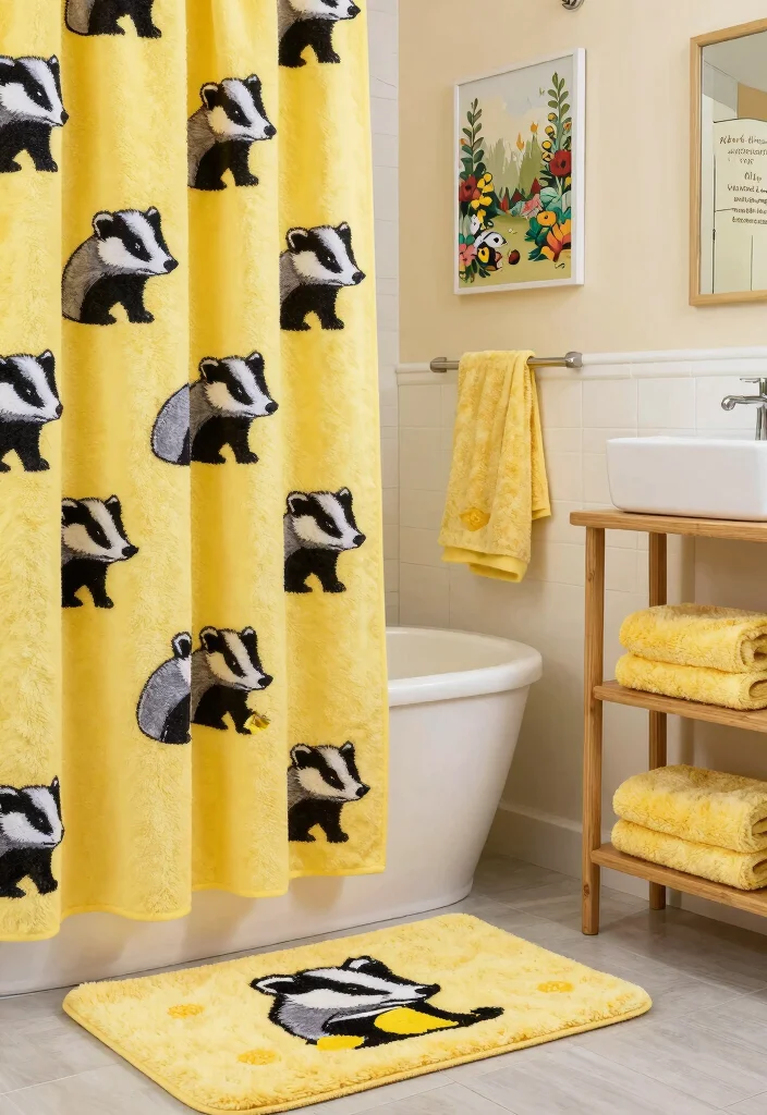 10 Harry Potter Bathroom Ideas with Magical Details 3. Hufflepuff Haven 0