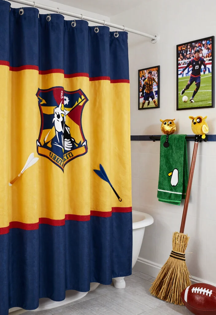 10 Harry Potter Bathroom Ideas with Magical Details 6. Quidditch Fever 0