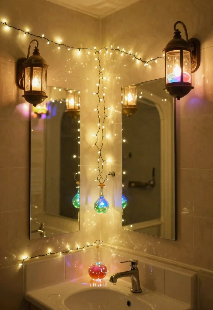 10 Harry Potter Bathroom Ideas with Magical Details 8. Enchanted Lighting 0