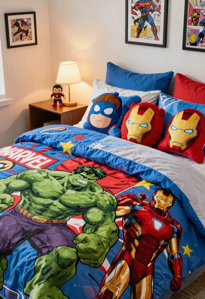 10 Marvel Bedroom Ideas for Superhero Fans 1. Superhero Bedding Sets 0
