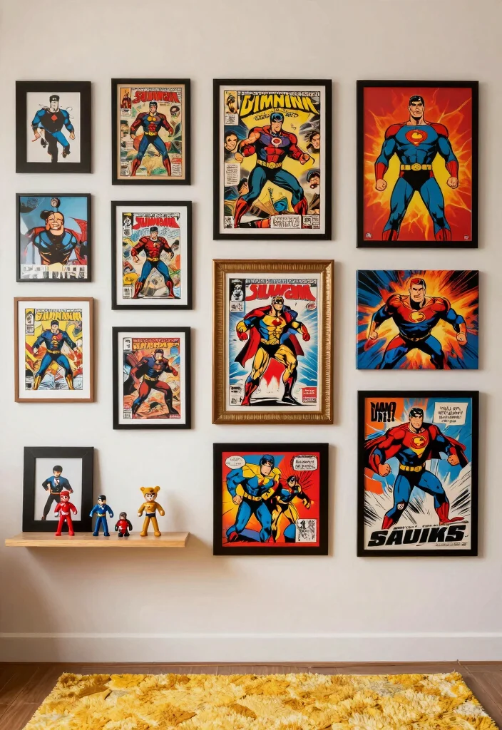 10 Marvel Bedroom Ideas for Superhero Fans 2. Comic Book Wall Art 0