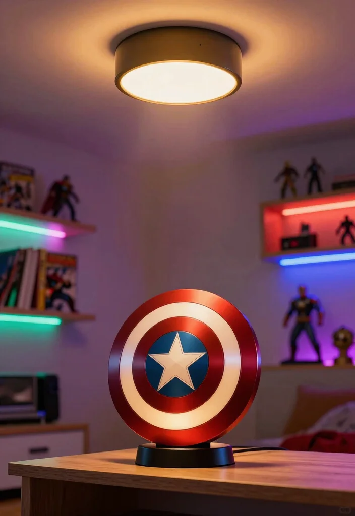 10 Marvel Bedroom Ideas for Superhero Fans 5. Fun Lighting Options 0