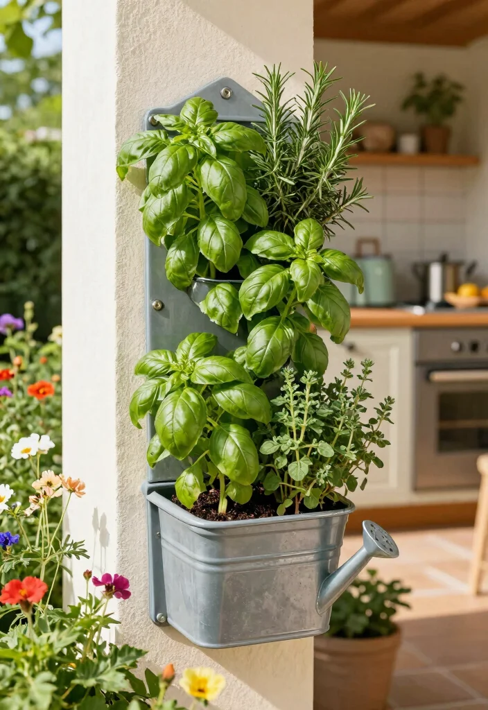 10 Small Outside Kitchen Ideas for Compact Yards 3. Herb Garden Planter 0