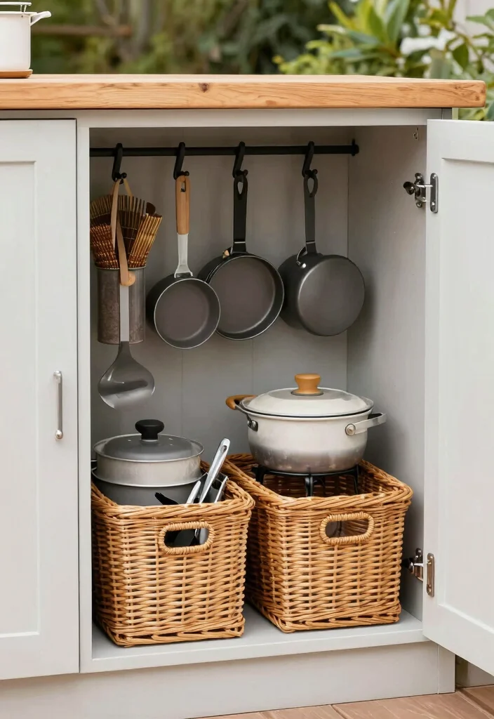 10 Small Outside Kitchen Ideas for Compact Yards 8. Under counter Storage Solutions 0