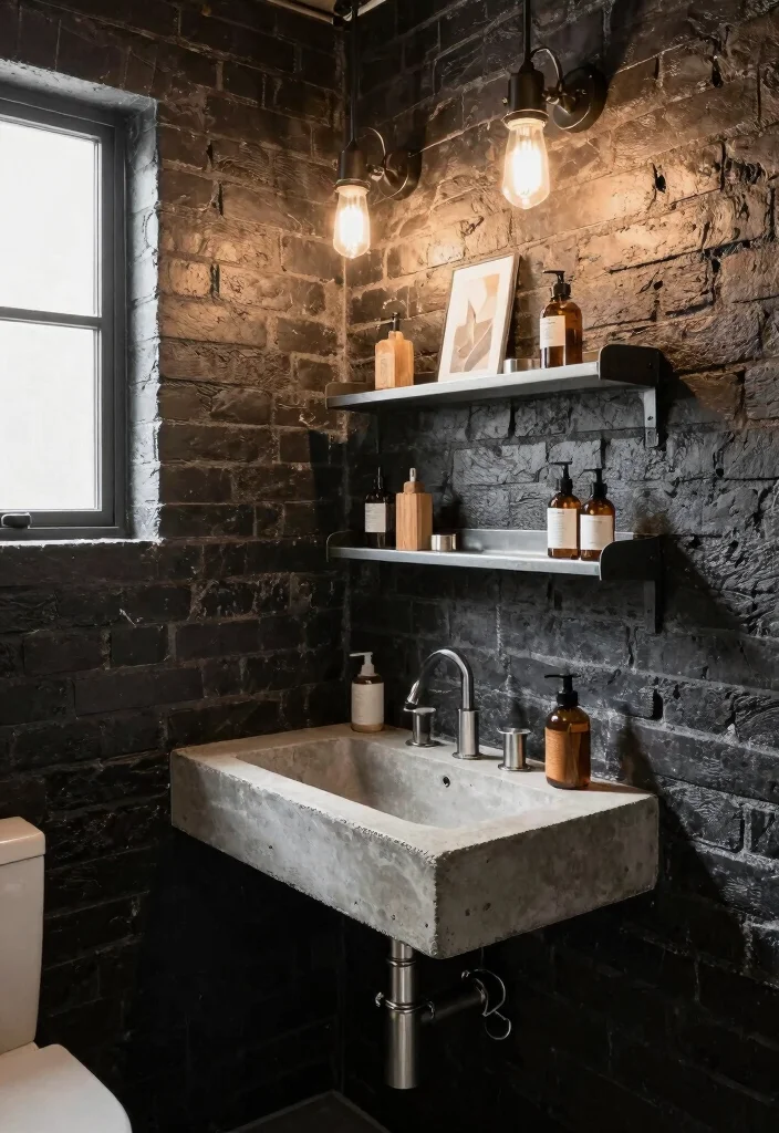 10 Small Pool Bathroom Ideas for Easy Clean Summer Style 5. Industrial Edge 0