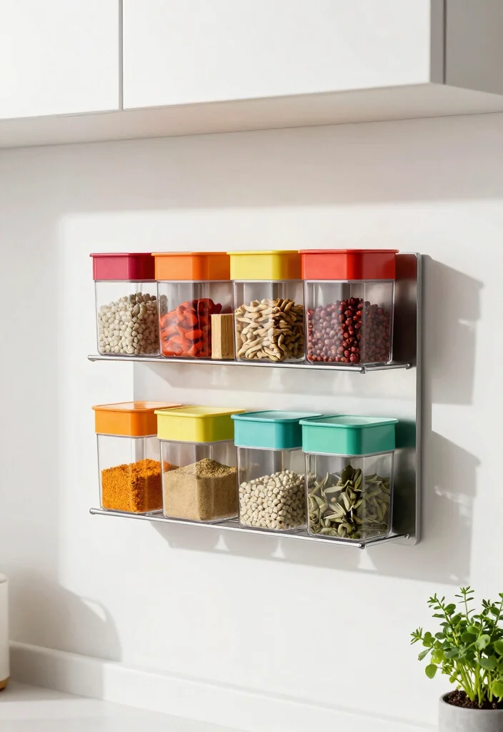12 Apartment Kitchen Decorating Ideas That Save Space 1. Magnetic Spice Rack 0