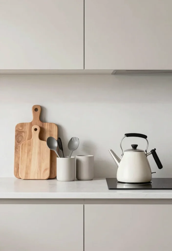 12 Apartment Kitchen Decorating Ideas That Save Space 12. Minimalist Kitchen Accessories 0