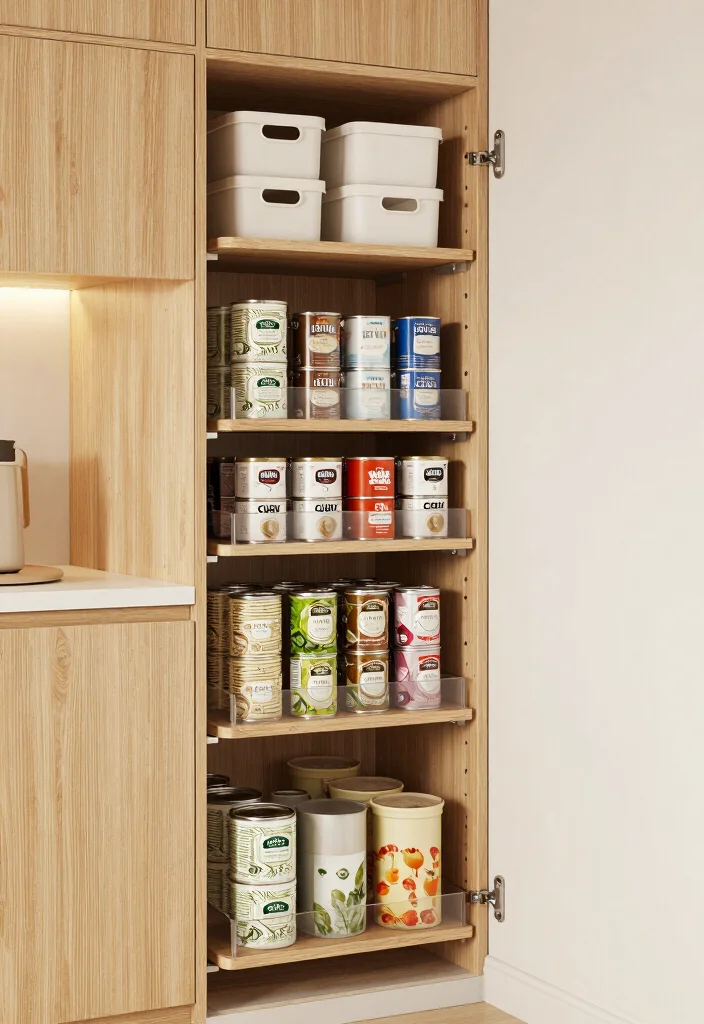 12 Apartment Kitchen Decorating Ideas That Save Space 5. Roll Out Pantry 0