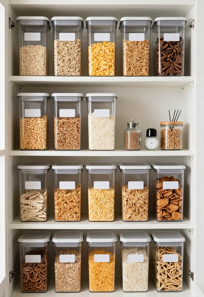 12 Apartment Kitchen Decorating Ideas That Save Space 7. Clear Storage Containers 0