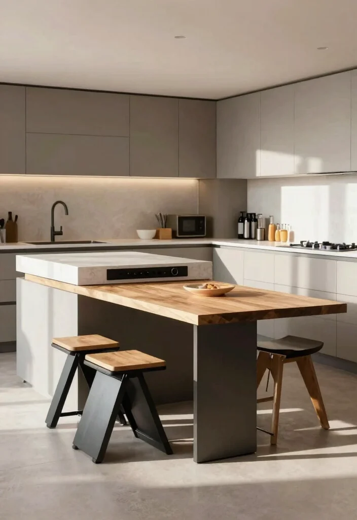12 Apartment Kitchen Decorating Ideas That Save Space 8. Multi Functional Furniture 0