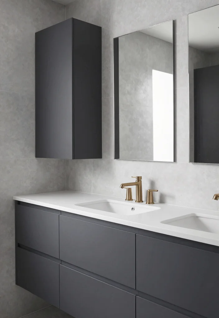 12 Bathroom Ideas with Dark Cabinets for Bold Contrast 8. Monochromatic Magic 0