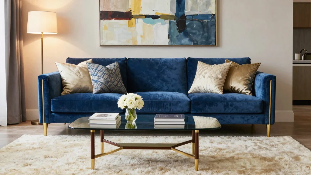12 Blue Velvet Sofa Living Room Ideas for a Luxe Feel