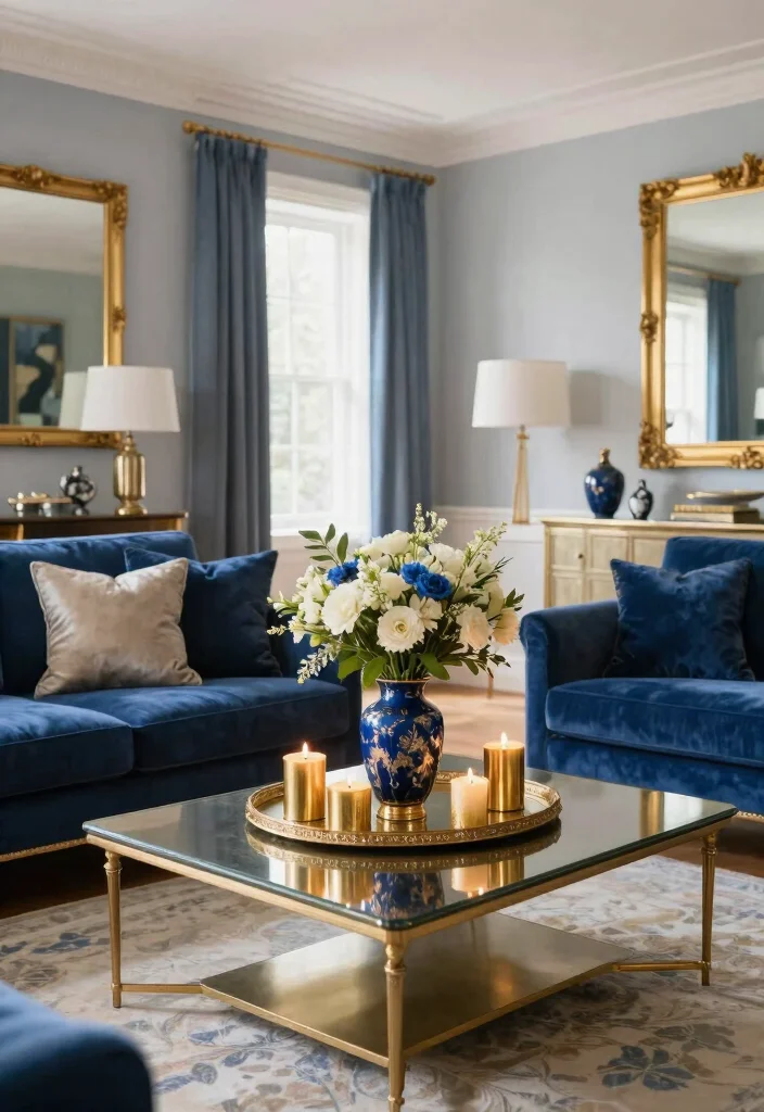 12 Blue and Gold Living Room Ideas with Luxe Contrast 62 12 Blue and Gold Living Room Ideas with Luxe Contrast 12. Final Touches with Blue and Gold Accents 0