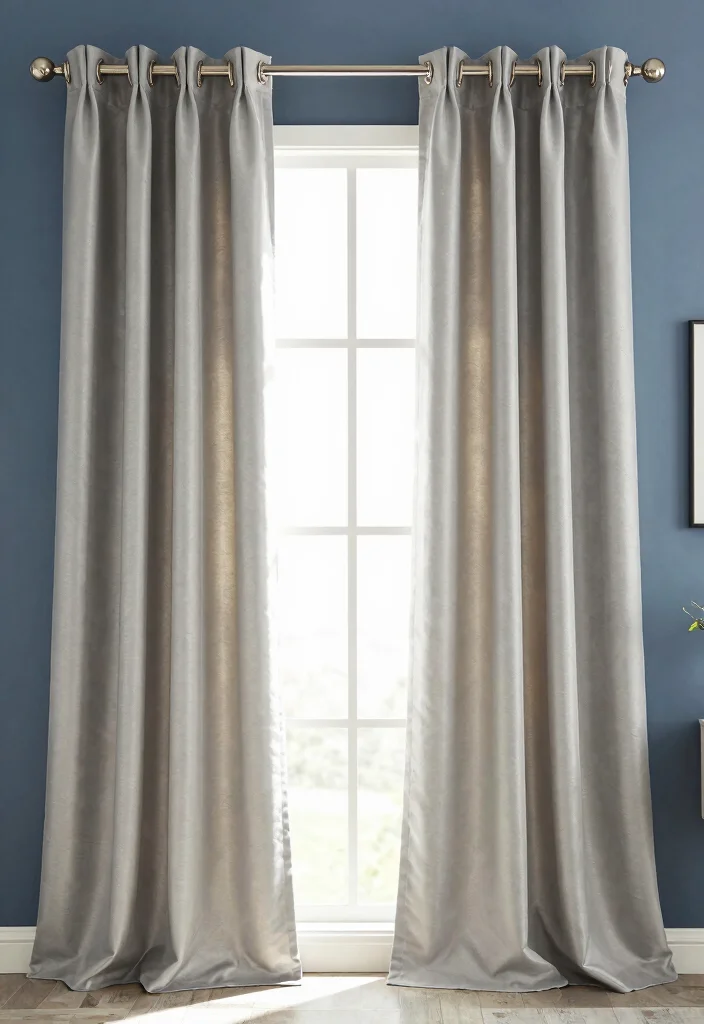 12 Blue and Silver Living Room Ideas with Cool Elegance 9. Elegant Curtains and Drapery 0