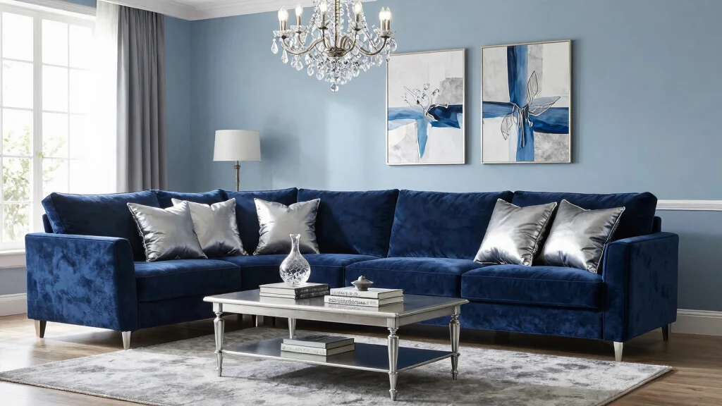 12 Blue and Silver Living Room Ideas with Cool Elegance