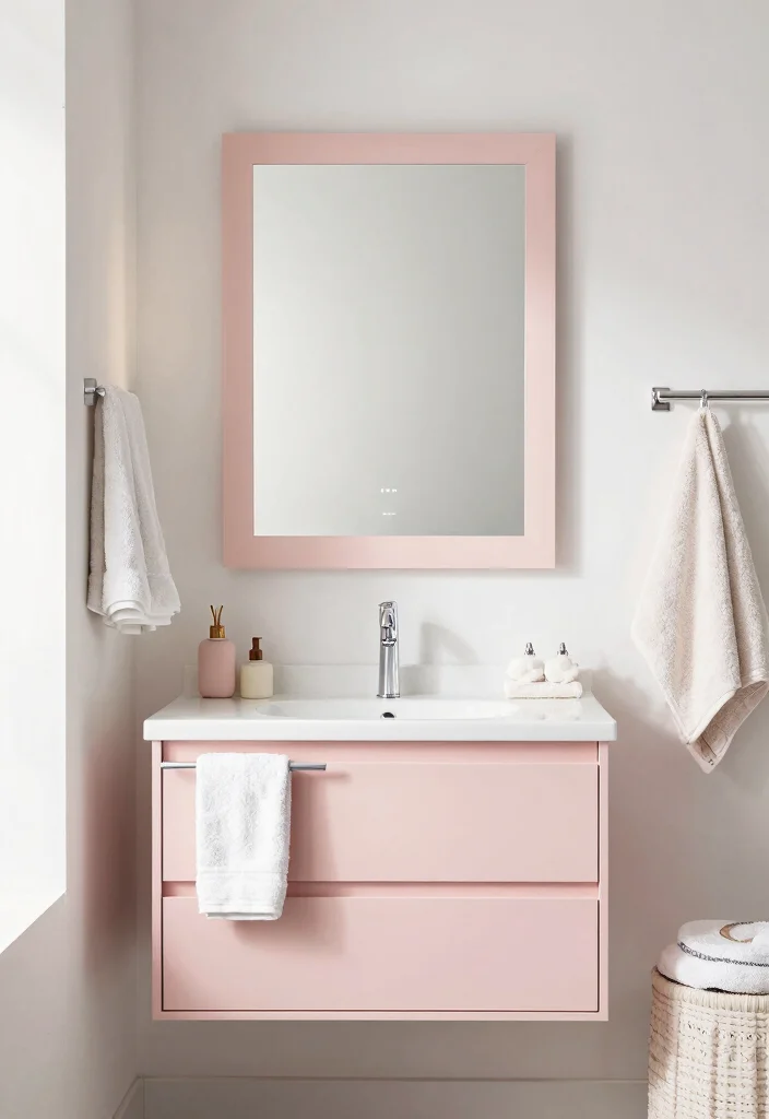 12 Blush Bathroom Ideas for a Soft Modern Look 12. Blush Mirrors 0