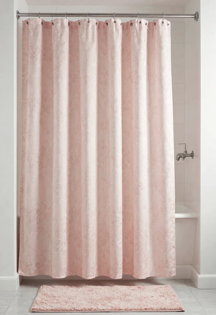 12 Blush Bathroom Ideas for a Soft Modern Look 6. Blush Shower Curtains 0