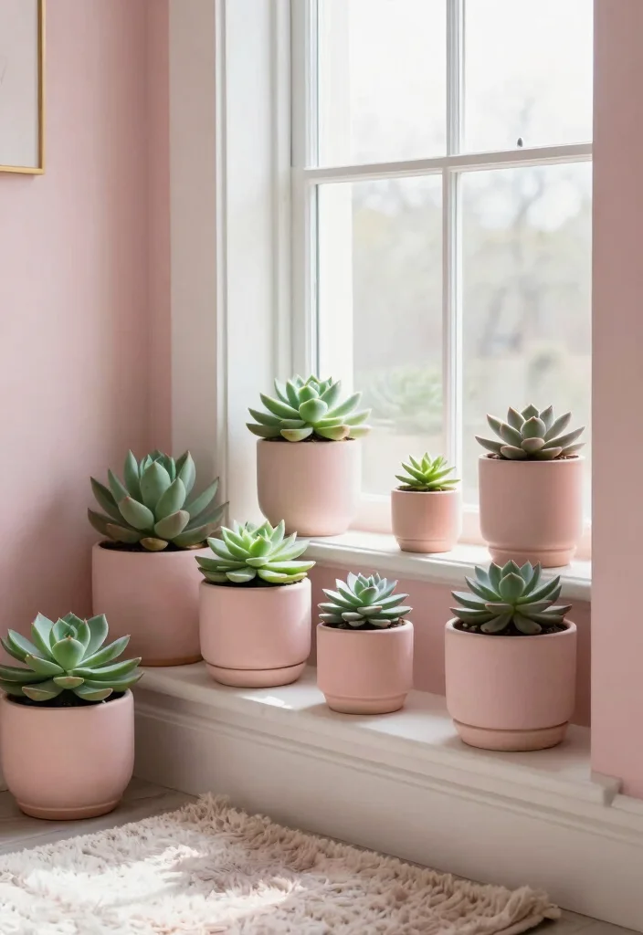 12 Blush Bathroom Ideas for a Soft Modern Look 8. Blush Plants 0
