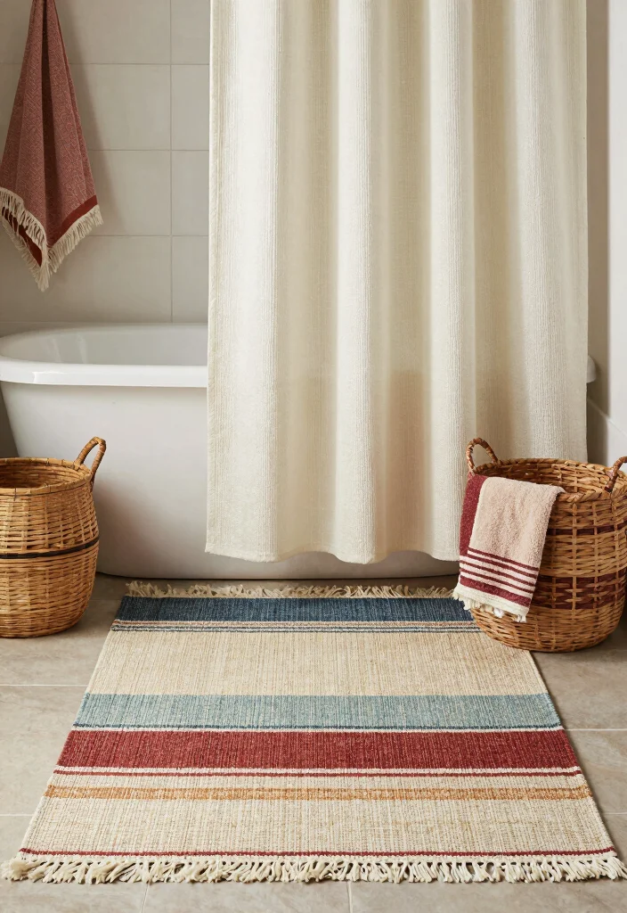 12 Boho Bathroom Ideas with Warm Texture and Personality 5. Textured Accents 0