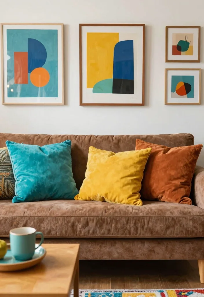 12 Boho Brown Couch Living Room Ideas with Warm Texture 30 12 Boho Brown Couch Living Room Ideas with Warm Texture 10. Mixing Colors 0