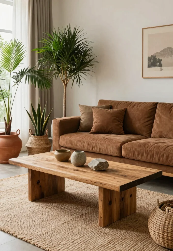 12 Boho Brown Couch Living Room Ideas with Warm Texture 2 12 Boho Brown Couch Living Room Ideas with Warm Texture 2. Natural Elements 0