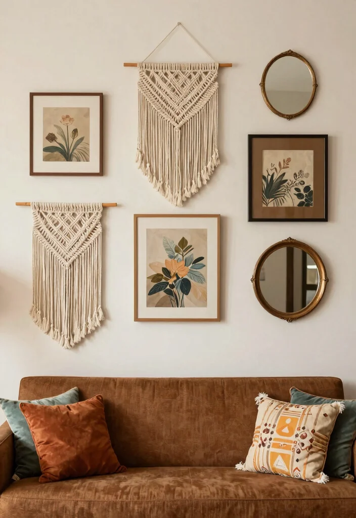 12 Boho Brown Couch Living Room Ideas with Warm Texture 3 12 Boho Brown Couch Living Room Ideas with Warm Texture 3. Artistic Wall Decor 0