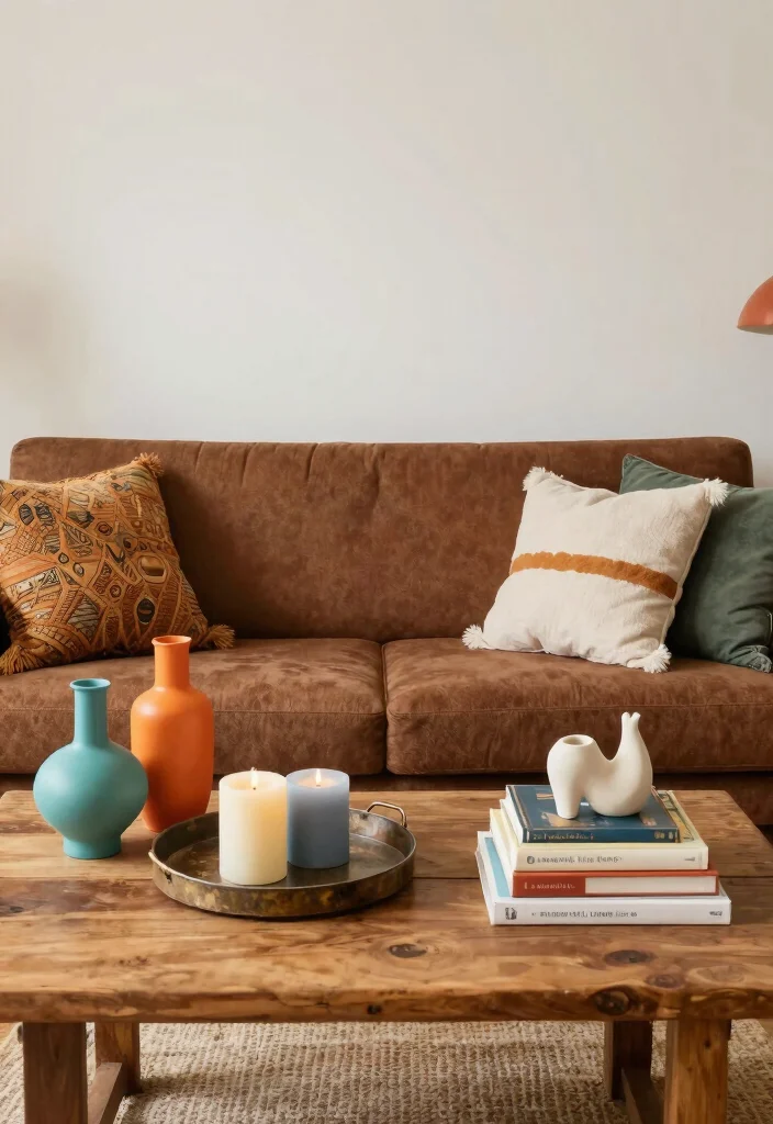 12 Boho Brown Couch Living Room Ideas with Warm Texture 18 12 Boho Brown Couch Living Room Ideas with Warm Texture 8. Playful Accessories 0