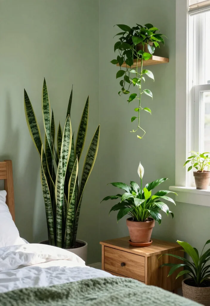12 Clean Bedroom Ideas for a Calm Minimal Look 7. Add Greenery for Fresh Air 0