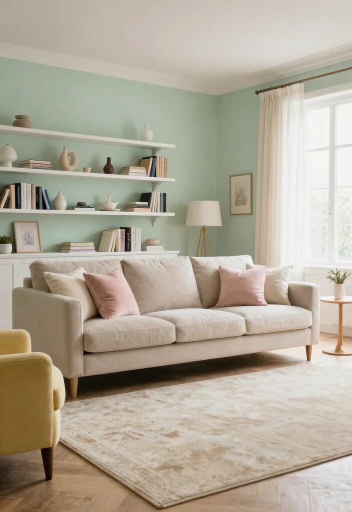 12 Comfortable Living Room Ideas for Daily Relaxing 12 12 Comfortable Living Room Ideas for Daily Relaxing 2. Soft Color Palettes 0