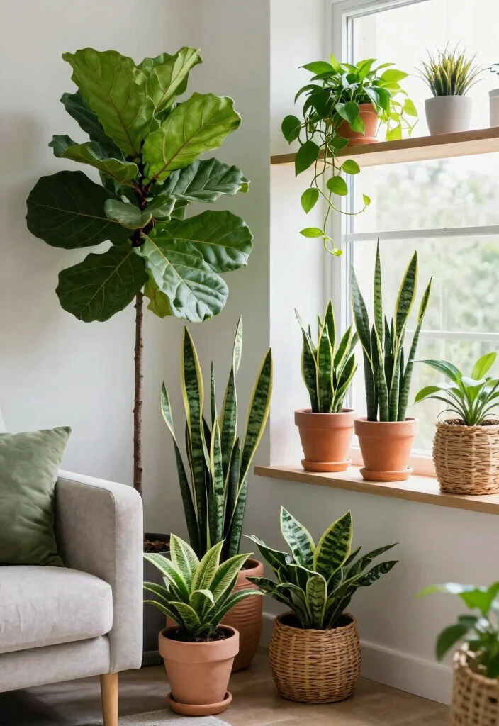 12 Comfortable Living Room Ideas for Daily Relaxing 25 12 Comfortable Living Room Ideas for Daily Relaxing 5. Indoor Plants for Freshness 0