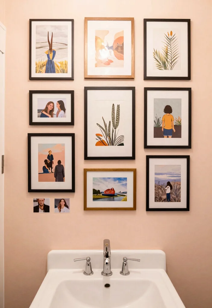 12 Cute Apartment Bathroom Ideas with Smart Stylish Touches 11. Personalized Art 0