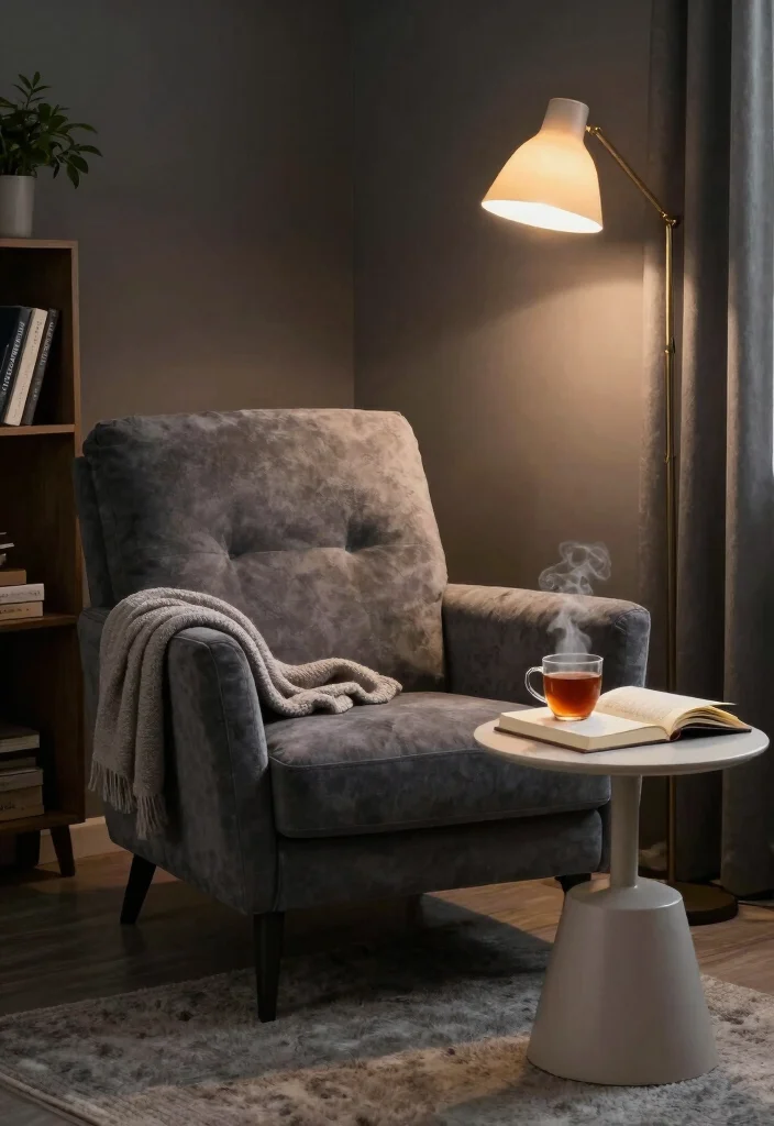 12 Dark Grey Bedroom Ideas for a Modern Cozy Mood 11. Cozy Reading Nook 0