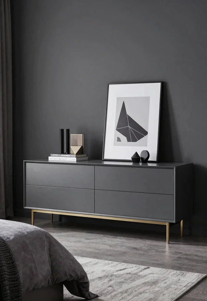 12 Dark Grey Bedroom Ideas for a Modern Cozy Mood 8. Contemporary Home Accessories 0