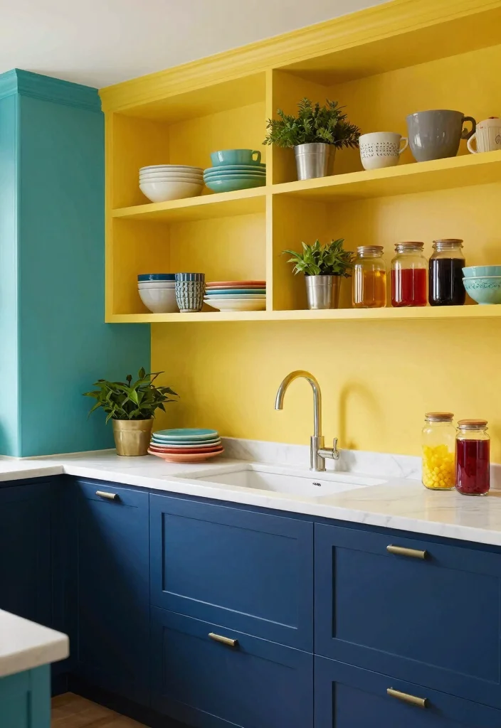 12 Eclectic Kitchen Ideas with Mixed Texture and Color 1. Colorful Cabinetry 0