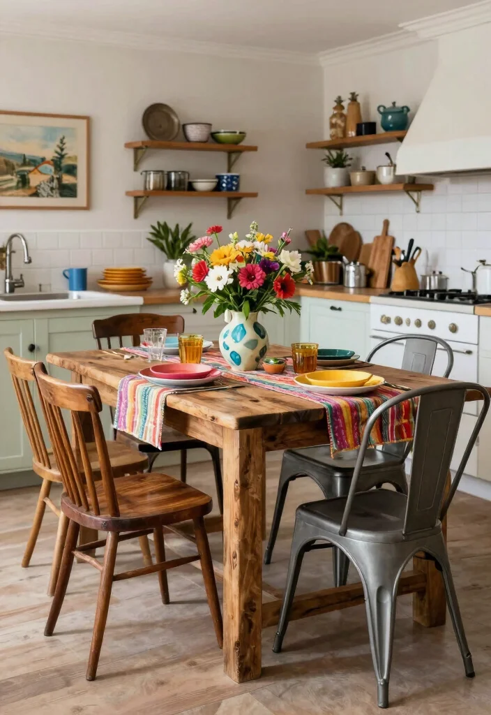 12 Eclectic Kitchen Ideas with Mixed Texture and Color 3. Eclectic Dining Spaces 0