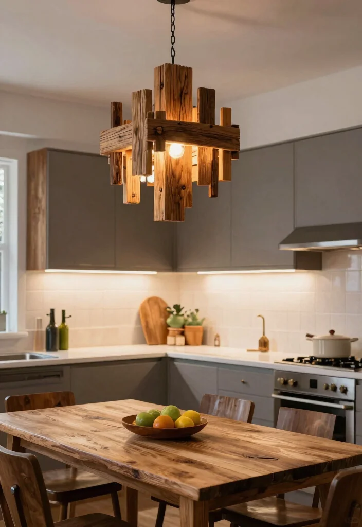 12 Eclectic Kitchen Ideas with Mixed Texture and Color 5. Unique Lighting Fixtures 0