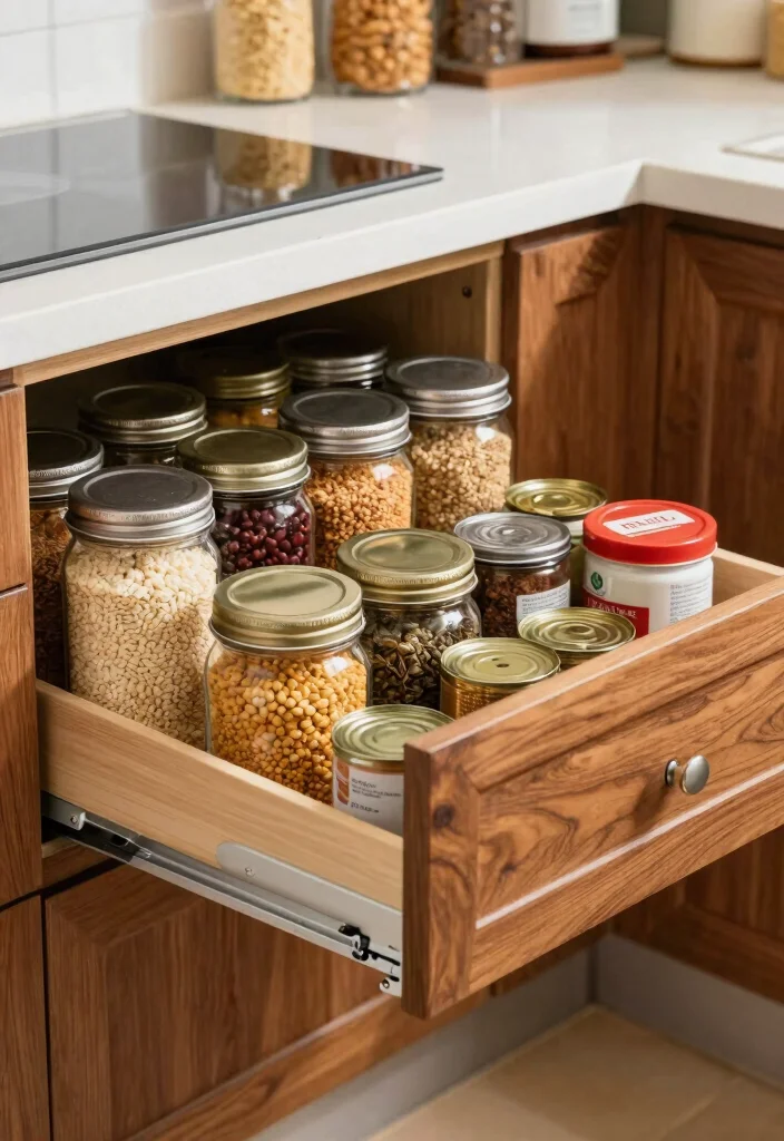 12 Indian Kitchen Utility Area Ideas for Daily Function 7. Pull Out Pantry Drawers 0