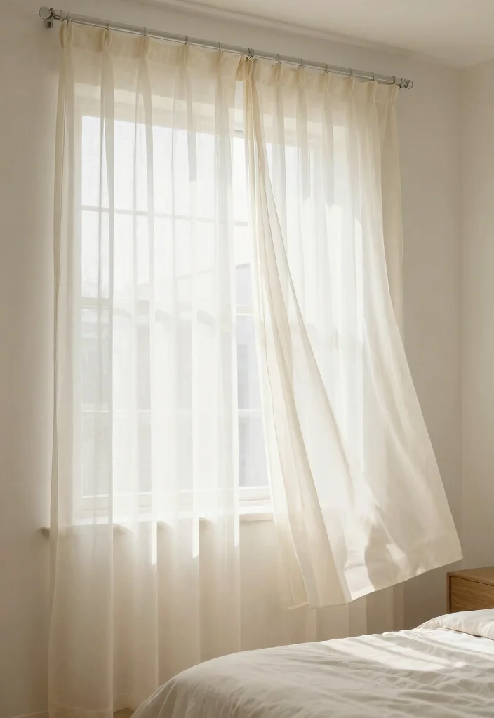 12 Ivory Bedroom Ideas for a Light Elegant Feel 10. Simple Window Treatments 0