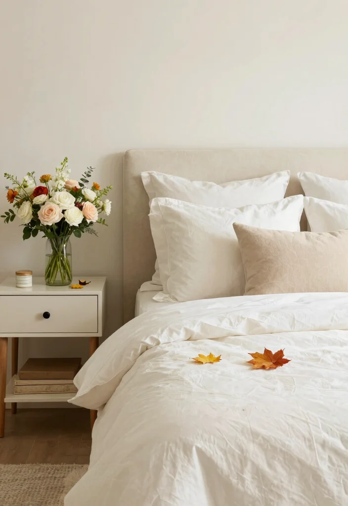 12 Ivory Bedroom Ideas for a Light Elegant Feel 12. Seasonal Decor Swaps 0