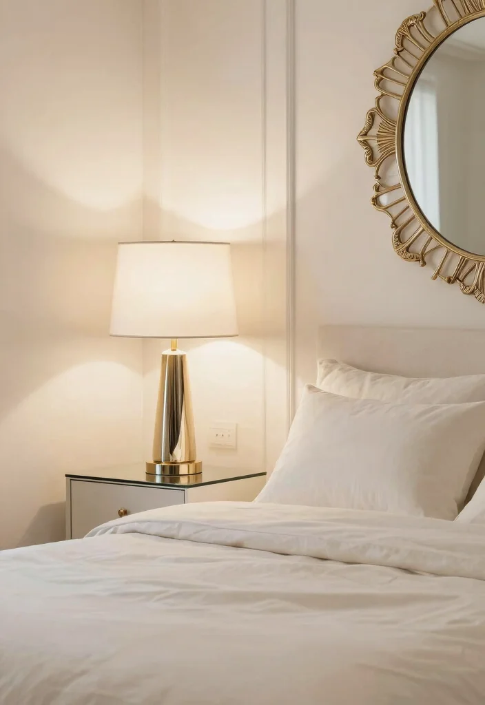 12 Ivory Bedroom Ideas for a Light Elegant Feel 7. Ivory and Metallic Accents 0
