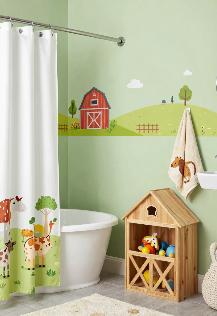 12 Kids Bathroom Decor Ideas That Are Fun and Functional 11. Farmyard Fun 0