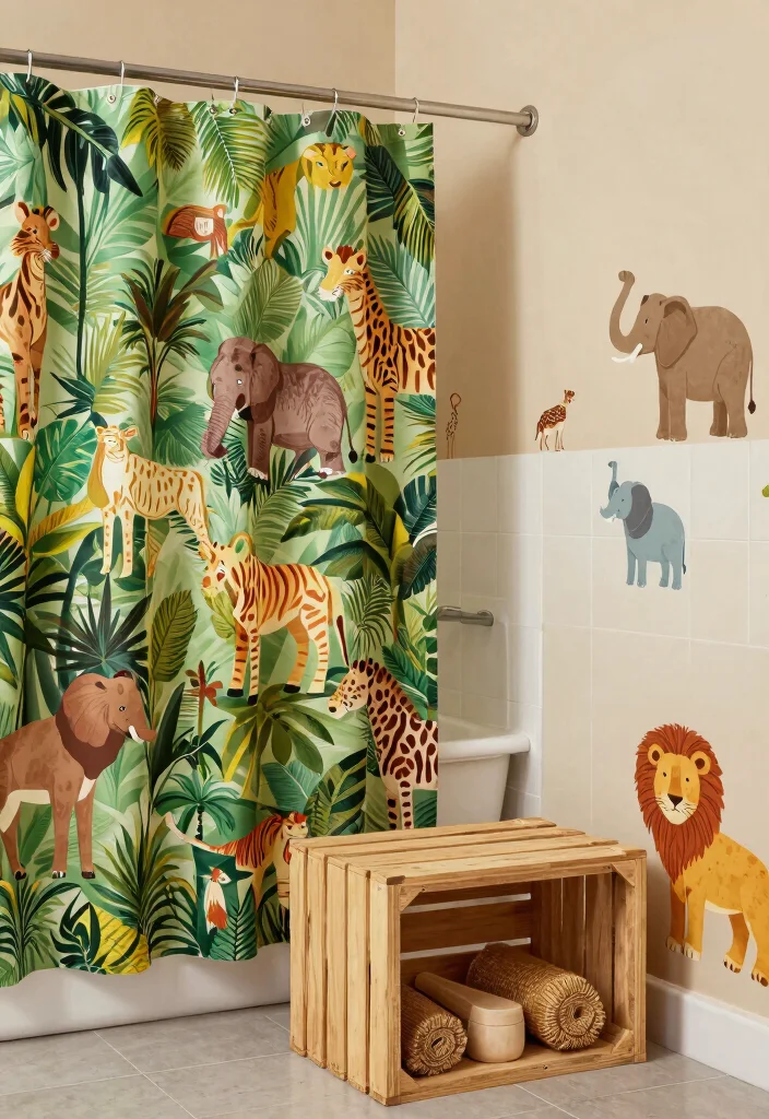 12 Kids Bathroom Decor Ideas That Are Fun and Functional 3. Safari Adventure Theme 0