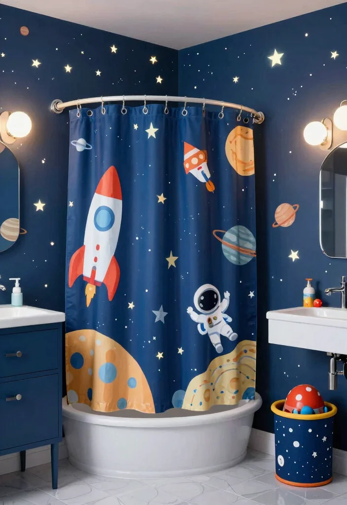 12 Kids Bathroom Decor Ideas That Are Fun and Functional 4. Space Exploration Decor 0