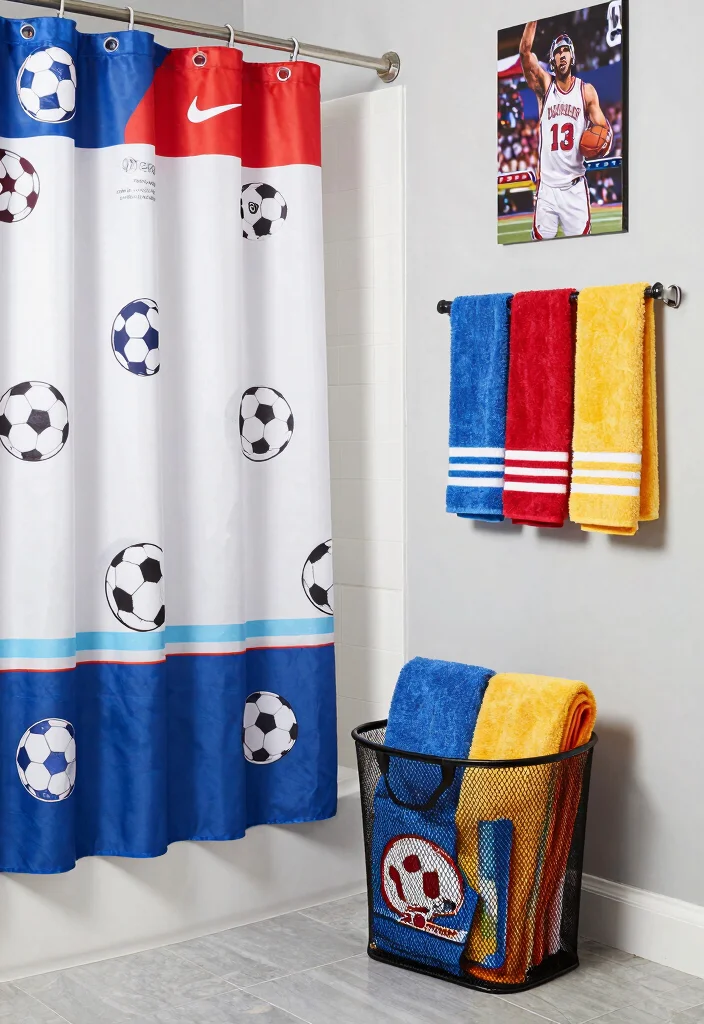 12 Kids Bathroom Decor Ideas That Are Fun and Functional 6. Sports Fan Zone 0