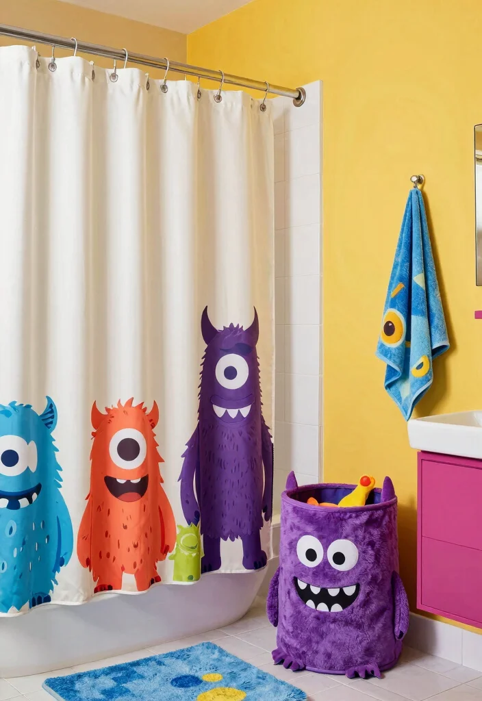 12 Kids Bathroom Decor Ideas That Are Fun and Functional 8. Funny Monsters Decor 0
