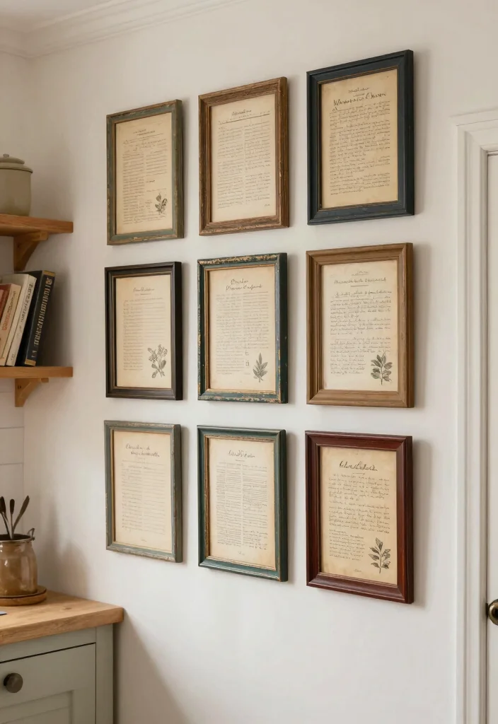 12 Kitchen Picture Ideas for Wall Decor 1. Vintage Recipe Prints 0
