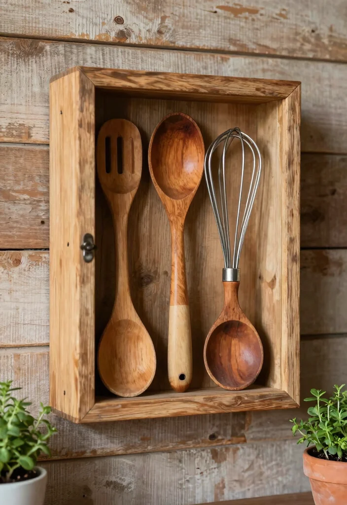 12 Kitchen Picture Ideas for Wall Decor 4. Vintage Kitchen Utensil Art 0